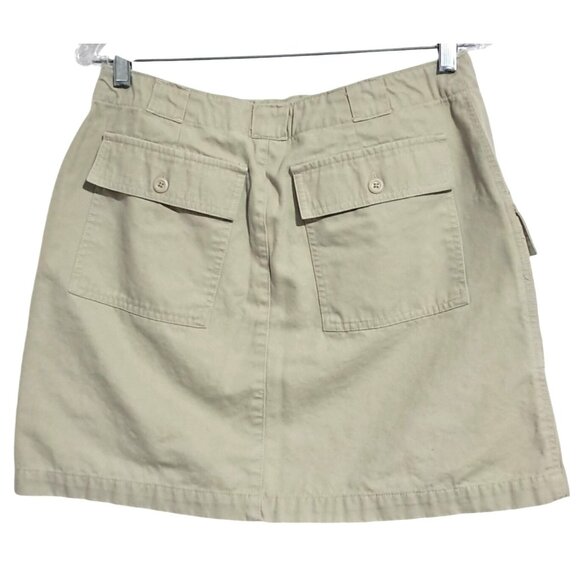 Vintage Y2K Gap Surplus Cargo Skirt Womens Khaki Beige Mini Size 12 Cotton - Picture 4 of 9